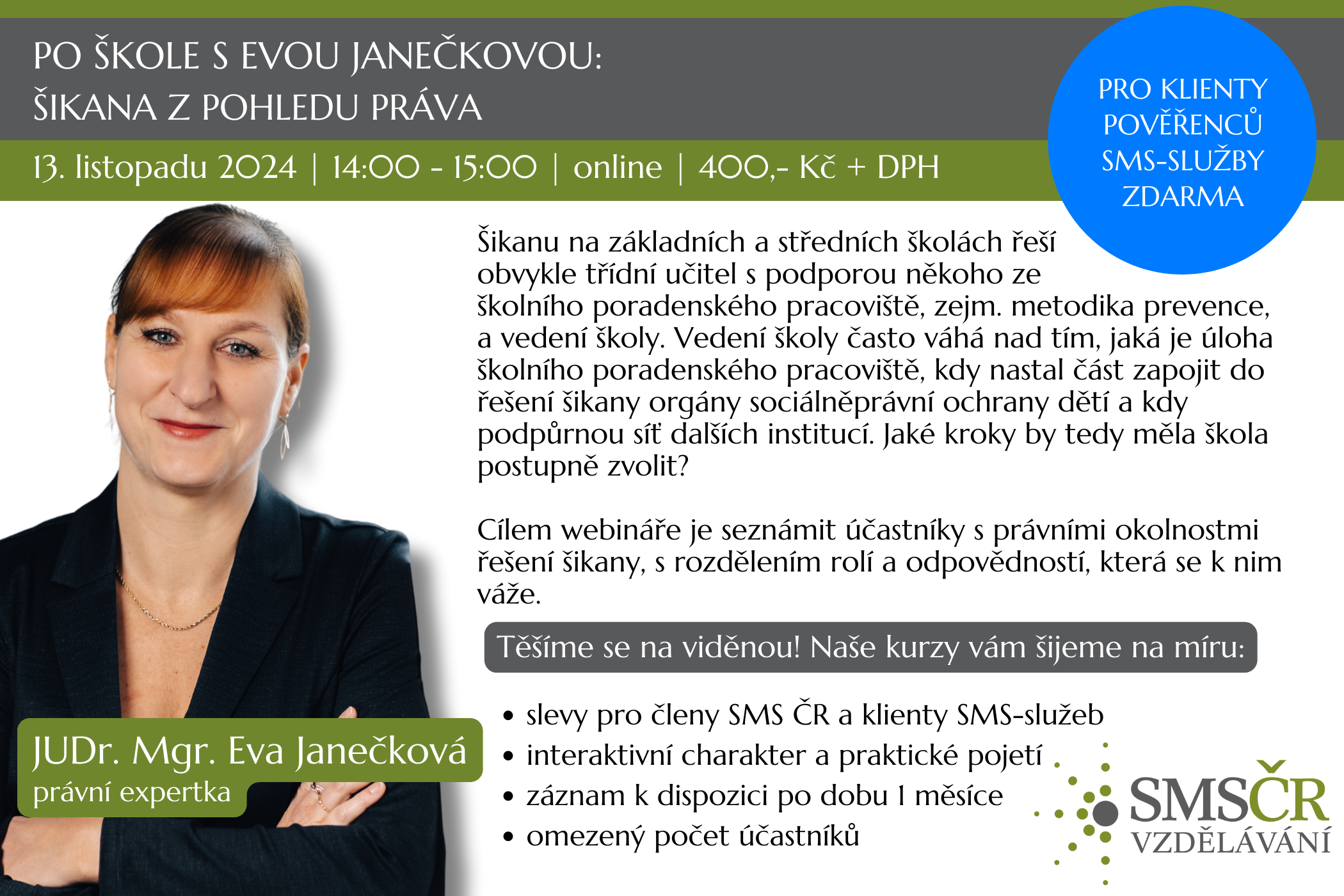Po škole s Evou Janečkovou Šikana z pohledu práva_listopad 2024